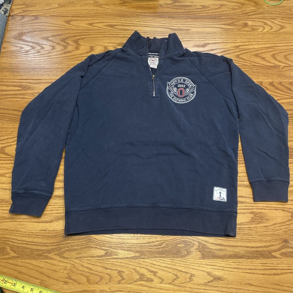 47 Brand Men’s Large Navy Quarter-Zip USGA Crest Pullover 1/4 zip sweatshirt